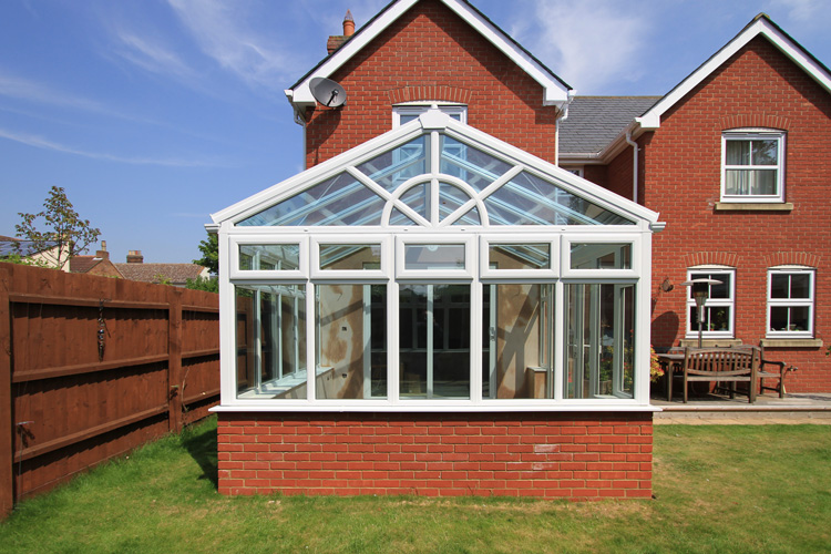 Georgian Gable dwarf wall Conservatory with a solar control self cleaning glass roof and