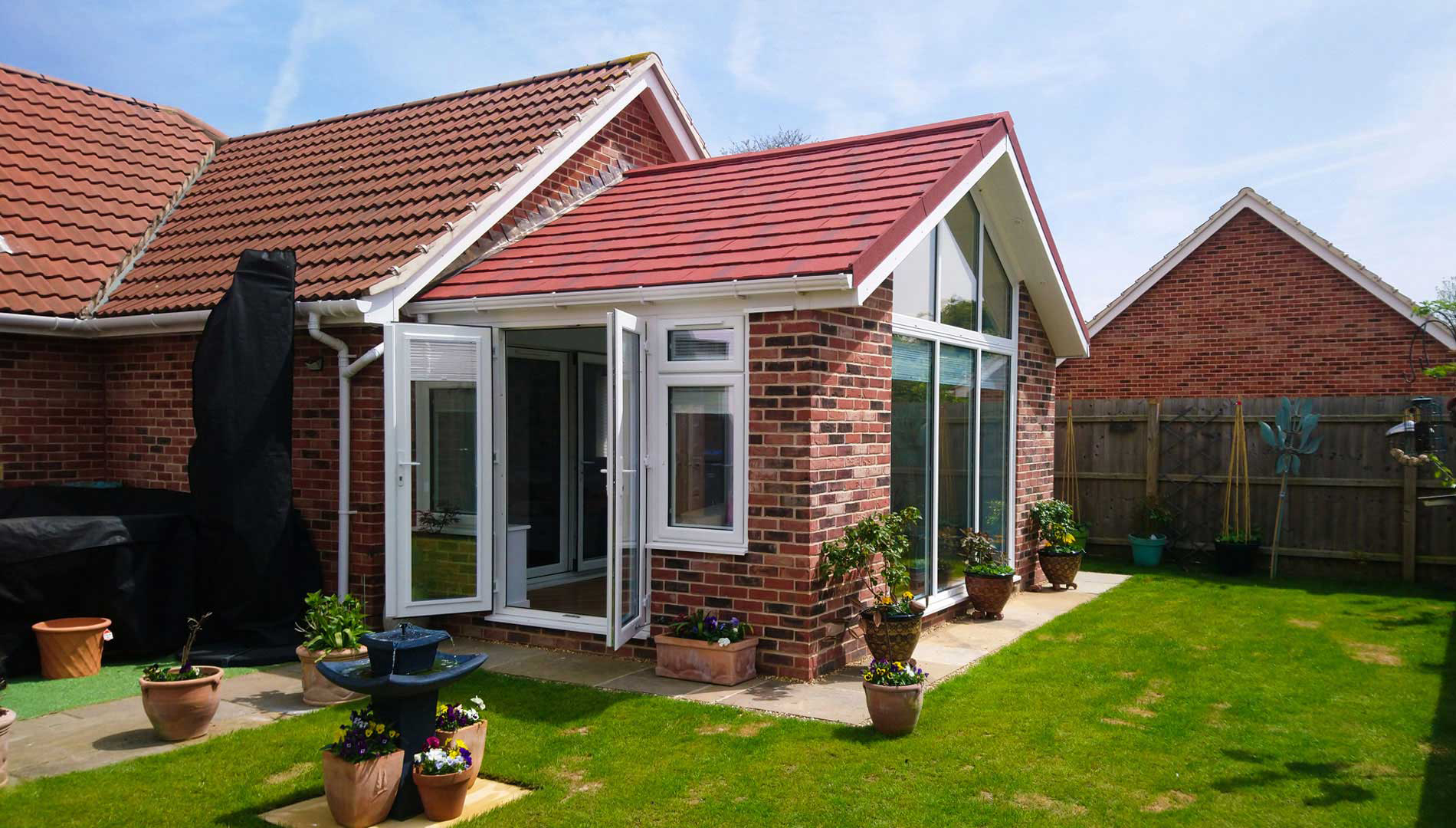 Georgian Gable Conservatory extension with solid tile roof
